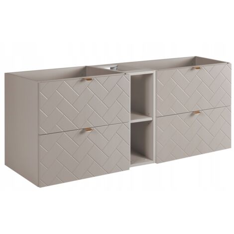Meuble sous lavabo 140 cm - Beige Mat - Meubles de salle de bain - Meubles sous lavabo - Sans plateau - Bibliothèque