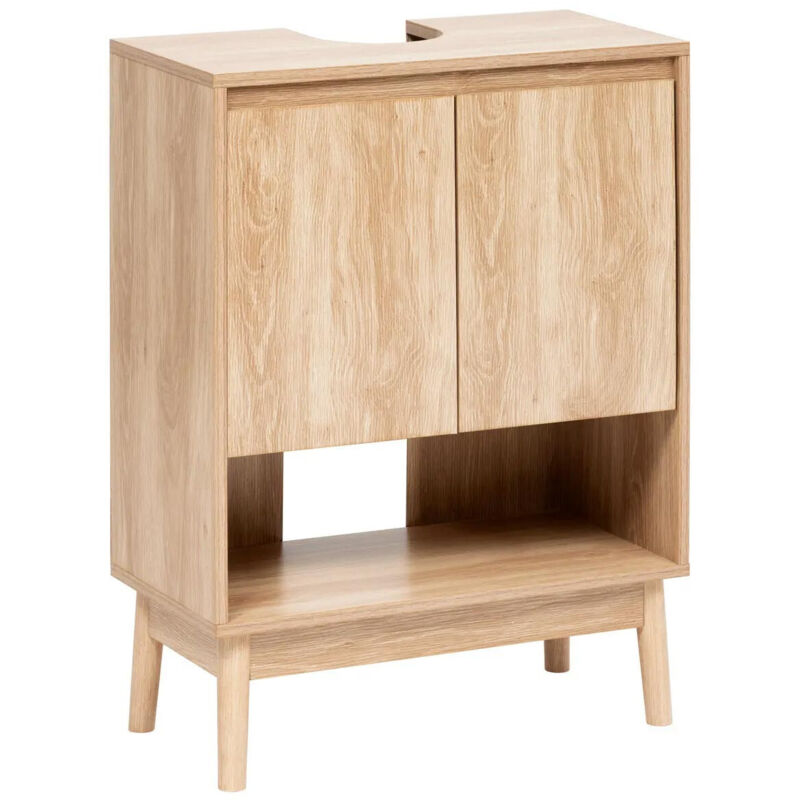Meuble Sous Lavabo 2 Portes "Abana" 80cm Naturel Meuble Sous Lavabo 2 Portes "Abana" 80cm Naturel