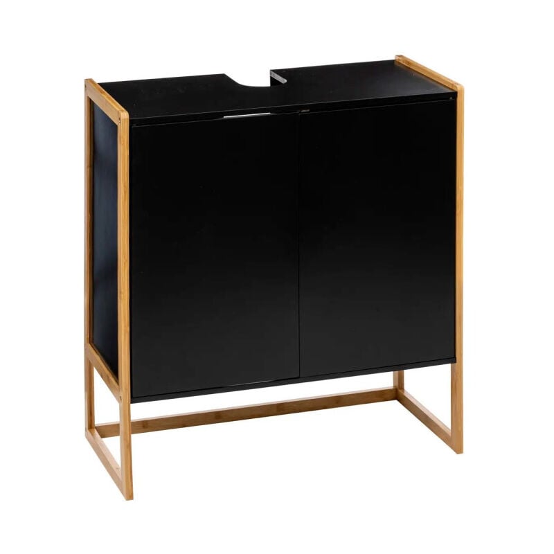Five Simply Smart - Meuble Sous Lavabo 2 Portes 'Natureo' 80cm Noir