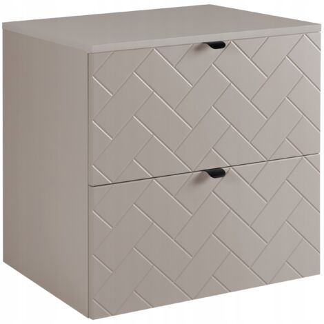 Meuble sous lavabo 60 cm - Beige Mat - Armoires de Salle de Bains - Meubles de Salle de Bains - Vasque Sous-meuble - Plan de Travail Beige