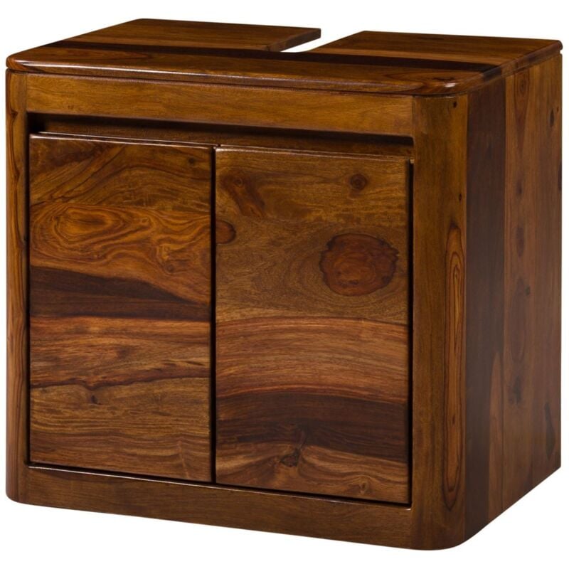 Massivmoebel24.de - Meuble sous lavabo 60x40x55 en bois de Sheesham noisette laqué toronto 315
