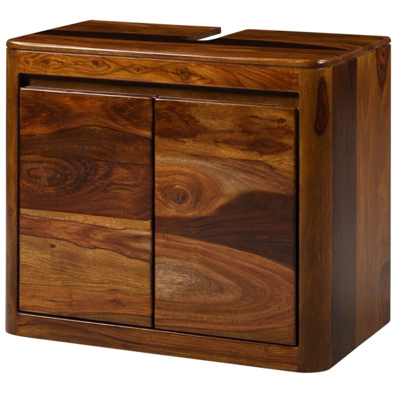 Massivmoebel24.de - Meuble sous lavabo 70x40x60 en bois de Sheesham noisette laqué toronto 316