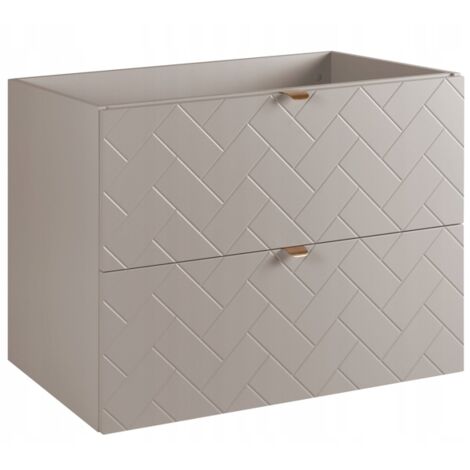 Meuble sous lavabo 80 cm - Beige Mat - Meubles de salle de bains - Meubles sous lavabo - Sans plateau