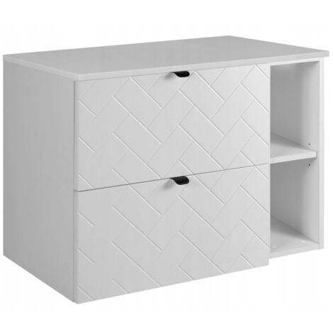 Meuble sous lavabo 80 cm - Blanc Mat - Armoires de Salle de Bains - Meubles de Salle de Bains - Vasque Sous-meuble - Plan de Travail - Bibliothèque Blanche
