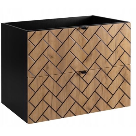 Meuble sous lavabo 80 cm - Marron Mat - Meubles de salle de bains - Meubles sous lavabo - Sans plateau