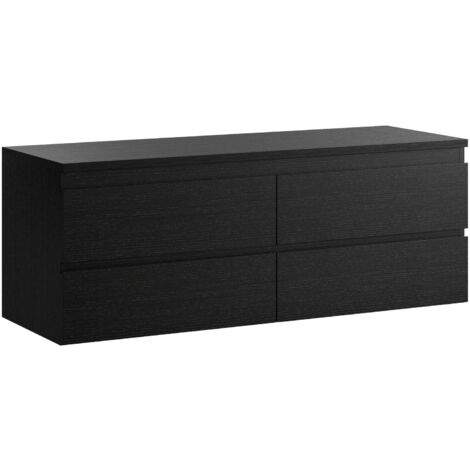 Meuble sous lavabo Angela 140cm - Badplaats - bois noir – Armoir