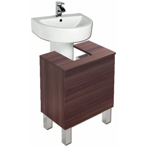 Meuble sous lavabo autoportant Frêne tea