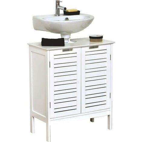 Meuble sous lavabo blanc 2 portes Miami