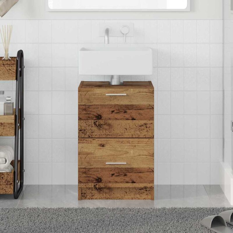 Torana - Meuble Sous Évier Bois Ancien 40 x 37 x 59 cm Bois d'ingénierie