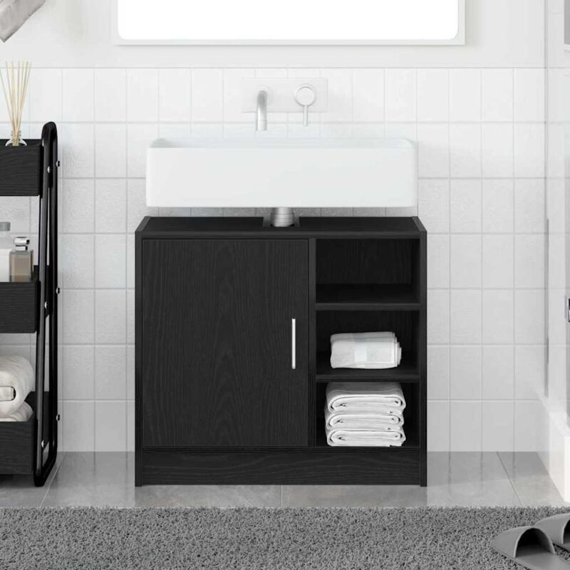 Torana - Cabinet de Lavabo Chêne noir 63 x 29 x 55 cm Bois d'ingénierie
