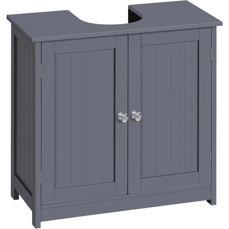 Meuble sous lavabo de Salle de Bain Woltu en mdf - 60x60x30cm - Meuble de Rangement - Meuble de salle de bain - Armoire de salle de bain - Gris