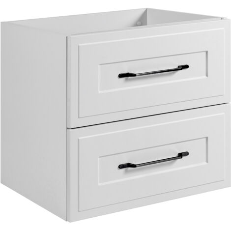 Meuble sous lavabo de style classique, blanc, 60 × 57 × 46 cm