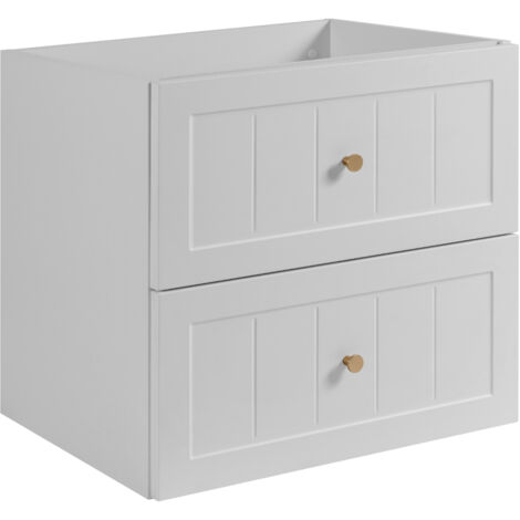 Meuble sous lavabo de style classique, blanc, 60 × 57 × 46 cm