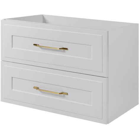 Meuble sous lavabo de style classique en blanc, 80 × 57 × 46 cm