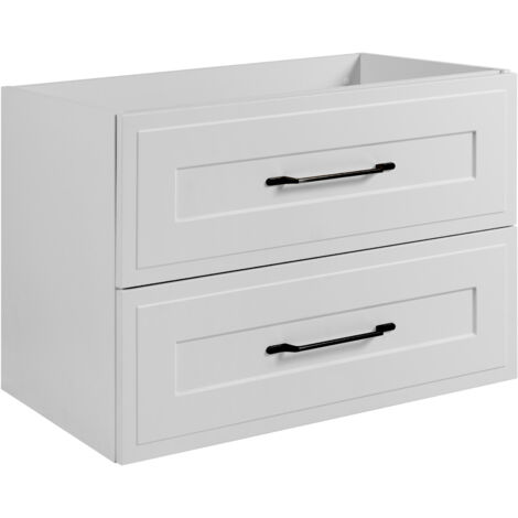 Meuble sous lavabo de style classique en blanc, 80 × 57 × 46 cm