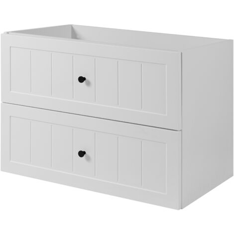 Meuble sous lavabo de style classique en blanc, 80 × 57 × 46 cm