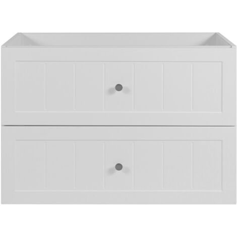Meuble sous lavabo de style classique en blanc, 80 × 57 × 46 cm