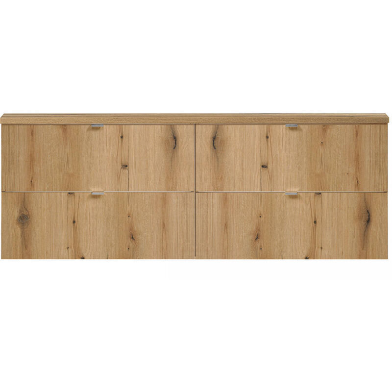 [en.casa] - Meuble sous-vasque double newport 160 x 60 x 40 cm effet chêne