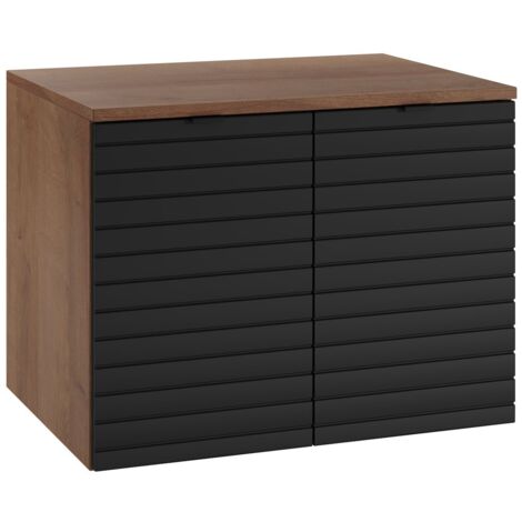 Meuble sous lavabo Dover 60 x 44 x 46 cm - Chêne et Noir - Meubl