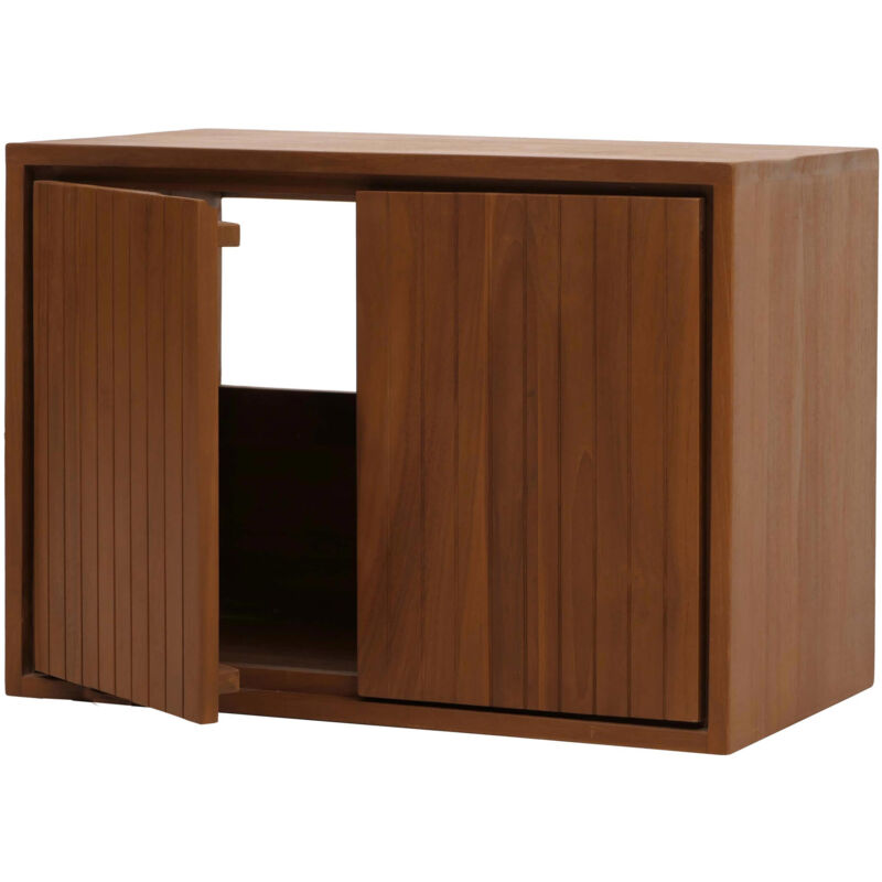 Meuble sous-lavabo en teck HWC-M91, meuble lavabo, teck de qualité B-Grade (bois de cur, 20-30 ans), 50x70x40cm