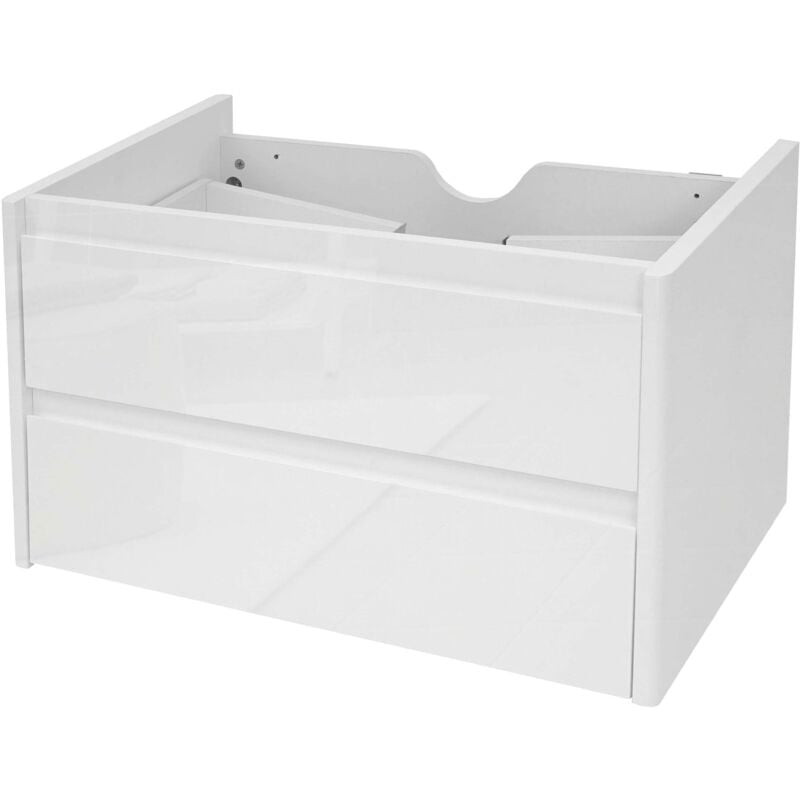 [JAMAIS UTILISÉ] Meuble sous-vasque HHG-628, meuble sous-vasque salle de bain, haute brillance Soft-Close 50x80cm, blanc