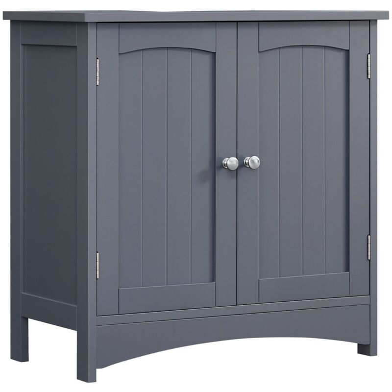 Helloshop26 - Meuble sous lavabo meuble de salle de bain placard de rangement 2 portes battantes 1 étagère réglable espace de rangement sur pied