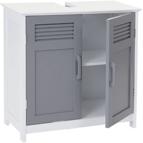 Meuble sous lavabo meuble de salle de bain sous évier 60 x 60 x 30 cm MDF gris 040007842