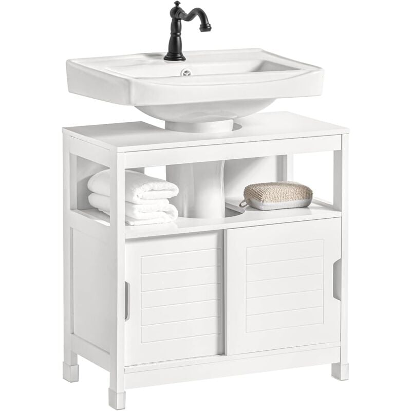 Sobuy - Meuble sous lavabo Meuble sous évier Meuble de Salle FRG128-II-W