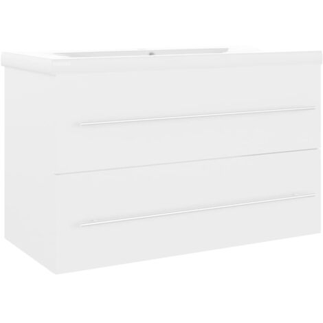 Meuble sous lavabo Meuble sous vasque - avec lavabo intégré Blanc Aggloméré BV278009 - BonneVie