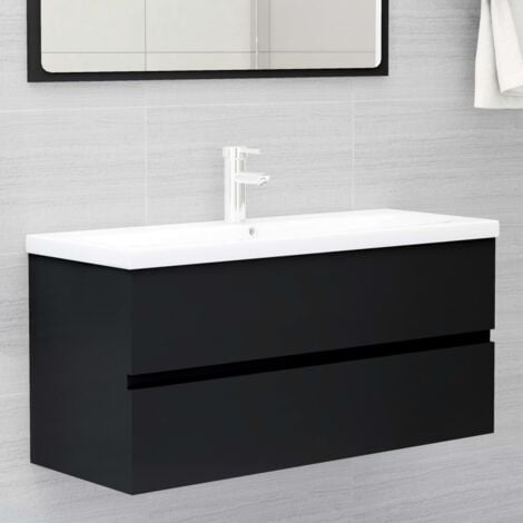 Meuble sous lavabo Meuble sous vasque - Noir 100x38,5x45 cm Aggloméré BV258798