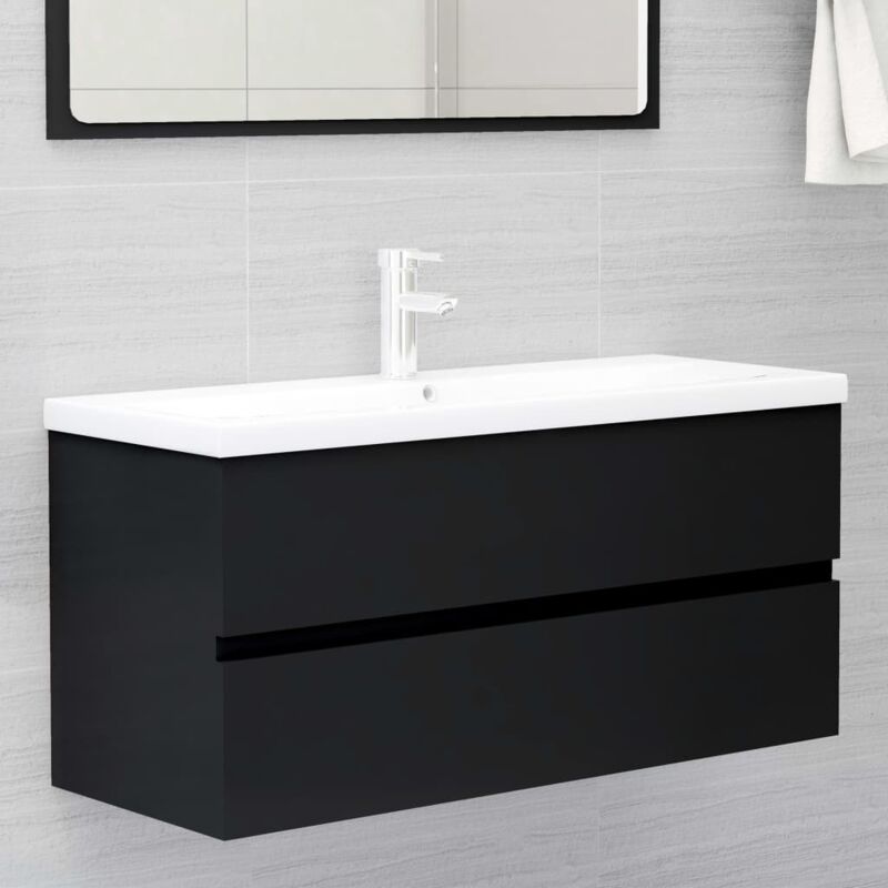 Bonnevie - Meuble sous lavabo Meuble sous vasque - Noir 100x38,5x45 cm Aggloméré BV258798