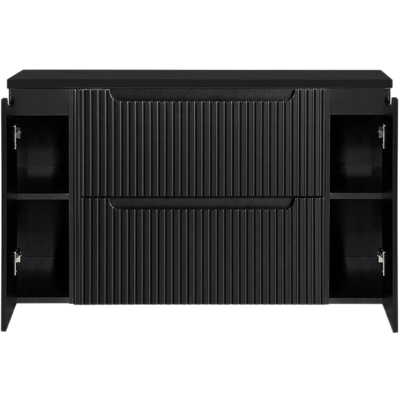 [en.casa] - Meuble sous lavabo Newport 121 x 60 x 40 cm noir