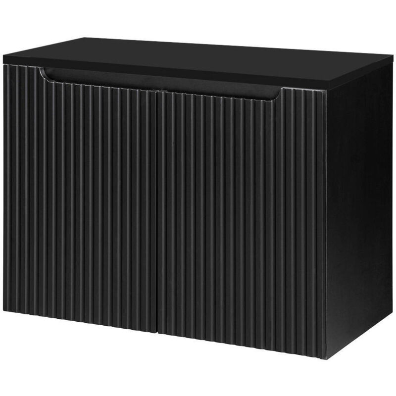 [en.casa] - Meuble sous-lavabo newport avec 2 portes 80 x 60 x 40 cm noir