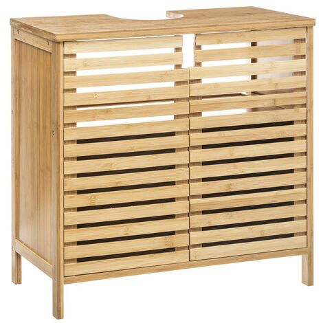Meuble sous lavabo pour salle de bain Sicela bambou