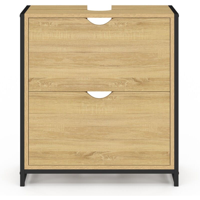 Meuble sous-lavabo salle de bain 2 tiroirs detroit design industriel