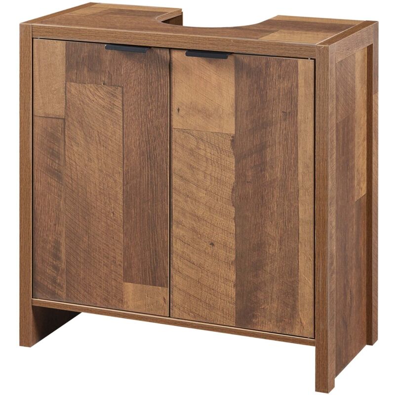 Meuble sous lavabo salle de bain rangement design 60 x 60 x 30 cm panneau de particules marron Meuble sous lavabo salle de bain rangement design 60 x 60 x 30 cm panneau de particules marron