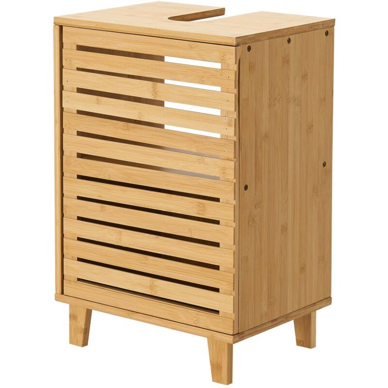 Meuble sous lavabo salle de bain rangement design Iveland bambou 60 x 40 x 30 cm naturel Meuble sous lavabo salle de bain rangement design Iveland bambou 60 x 40 x 30 cm naturel