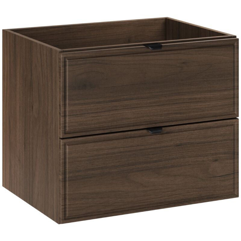 Meuble sous lavabo suspendu TERRA VILLA coloris noyer foncé 60 cm