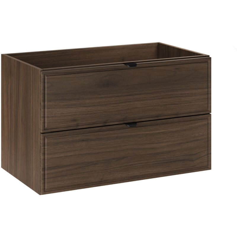 Meuble sous lavabo suspendu TERRA VILLA coloris noyer foncé 80 cm
