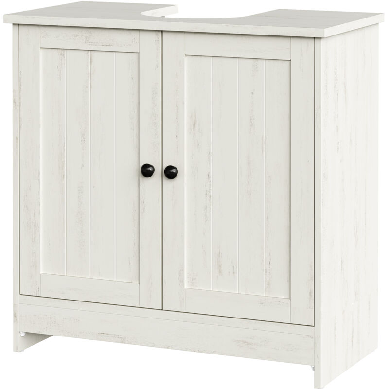 Meuble sous Lavabo Toolless, Assemblage Rapide sans Outils, avec Étagère Réglable, Blanc Meuble sous Lavabo Toolless, Assemblage Rapide sans Outils, avec Étagère Réglable, Blanc