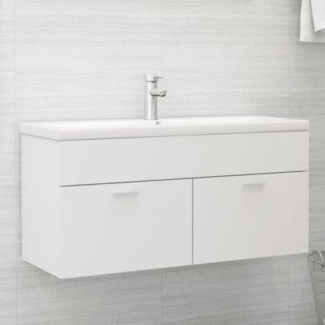 Meuble sous lavabo vasque  Armoire d'évier Blanc 100x38,5x46 cm Aggloméré 40799