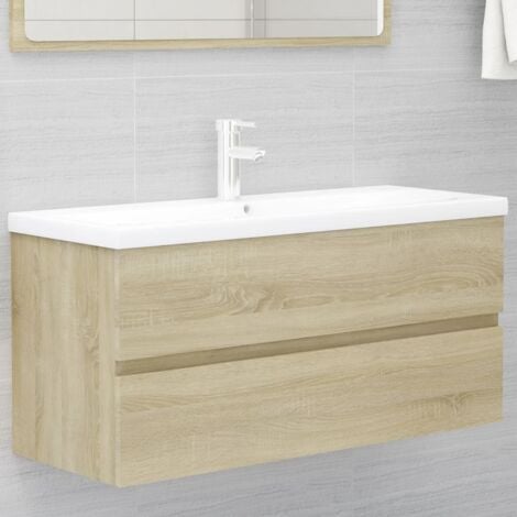 Meuble sous lavabo vasque  Armoire d'évier Chêne sonoma 100x38,5x45 cm Aggloméré