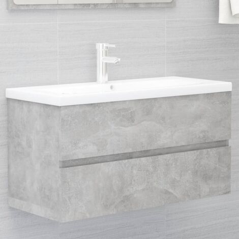 Meuble sous lavabo vasque  avec lavabo intégré Gris béton Aggloméré 84965