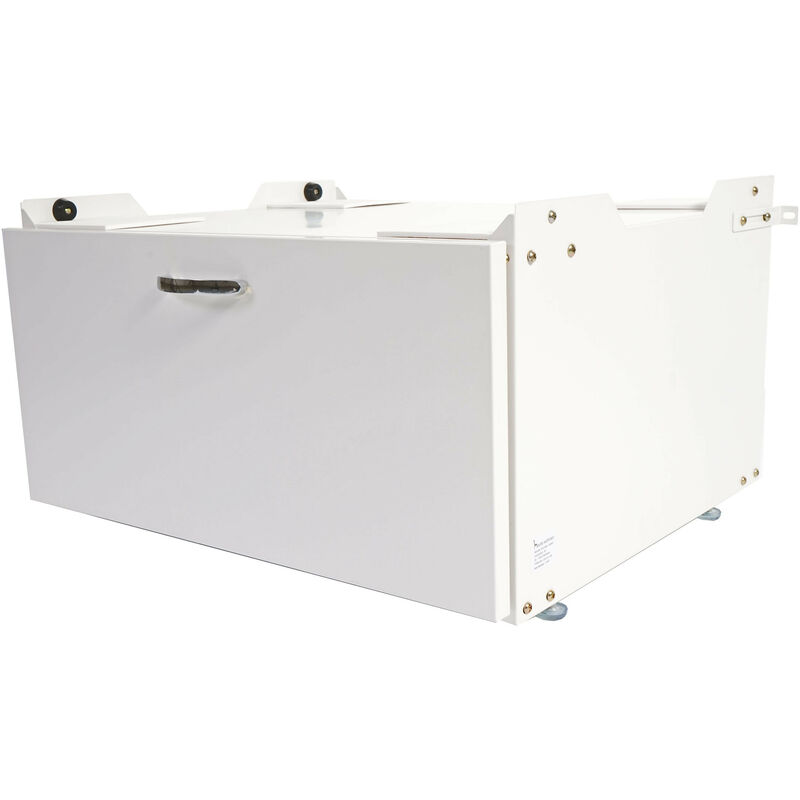 Meuble sous machine à laver HW C-E50, estrade, piédestal, châssis, tiroir 33x61x52cm blanc