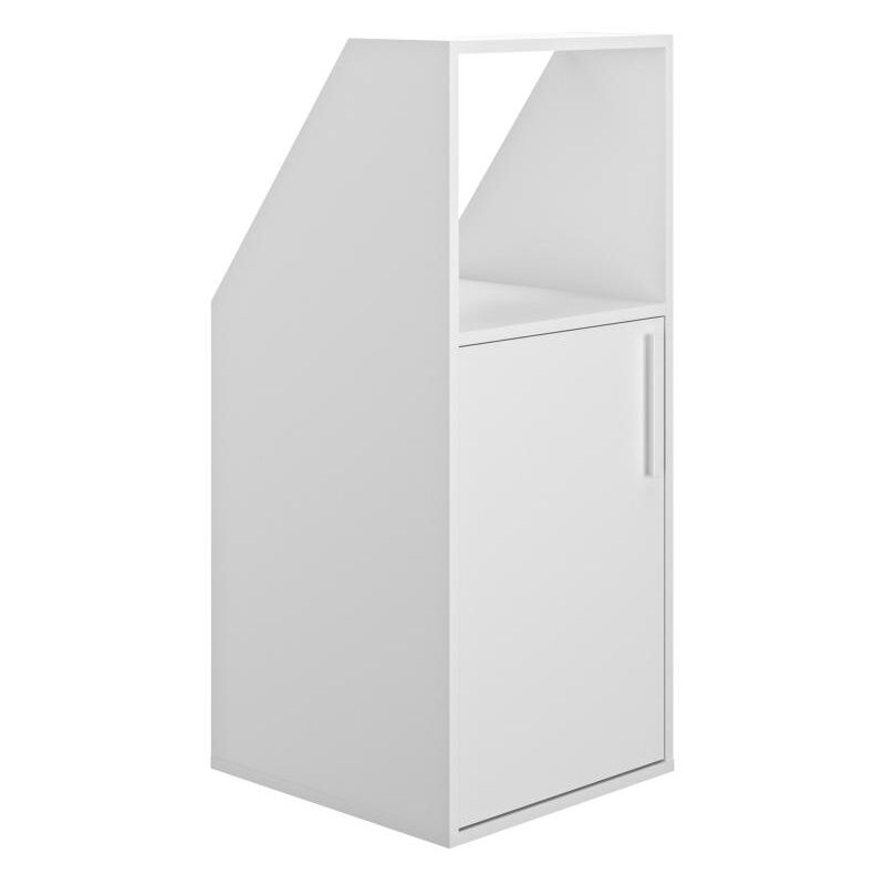 Vente-unique - Meuble sous pente 1 porte et 1 niche - Blanc - adezio