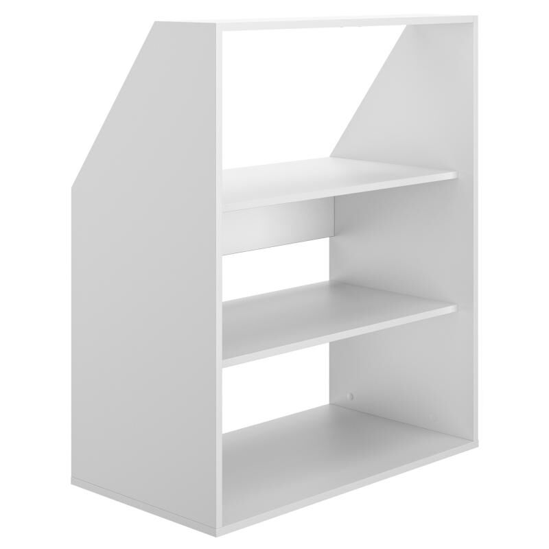 Vente-unique - Meuble sous pente 2 étagères - Blanc - adezio