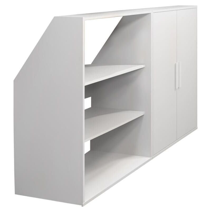 Vente-unique - Meuble sous pente 2 portes et 2 étagères - Blanc - adezio