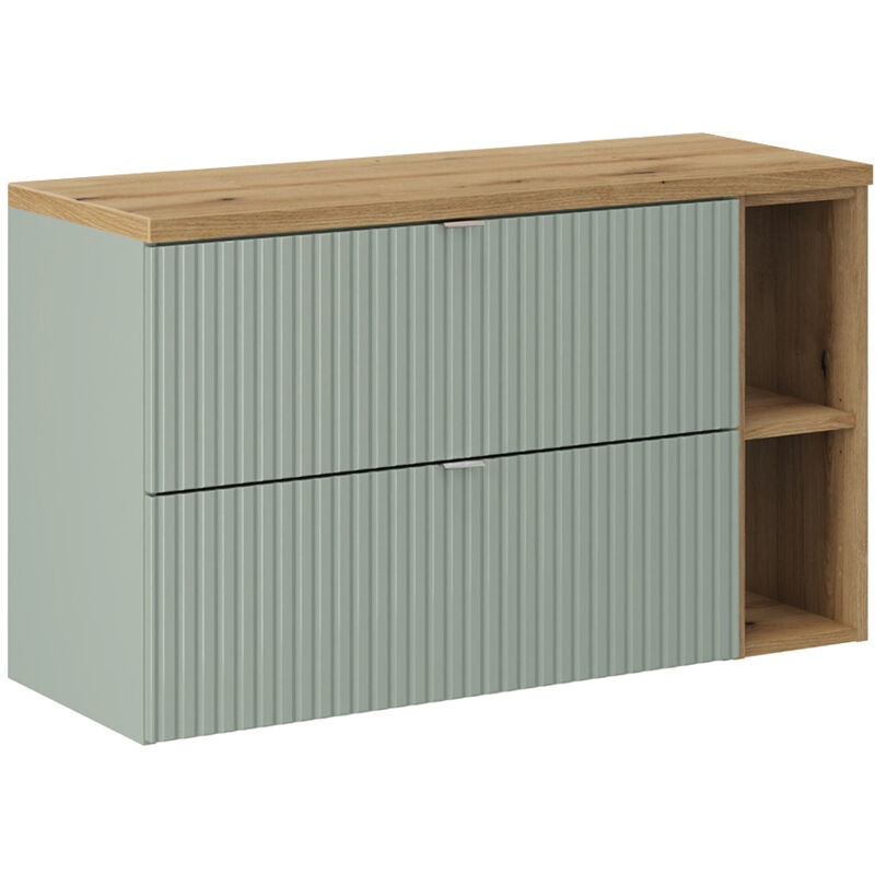 Petits-meubles - Meuble sous-vasque 100cm 2 tiroirs 2 niches Jade Vert et Bois