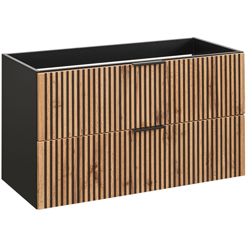 Ac-deco - Meuble sous-vasque 100cm Gaia Bois et Noir
