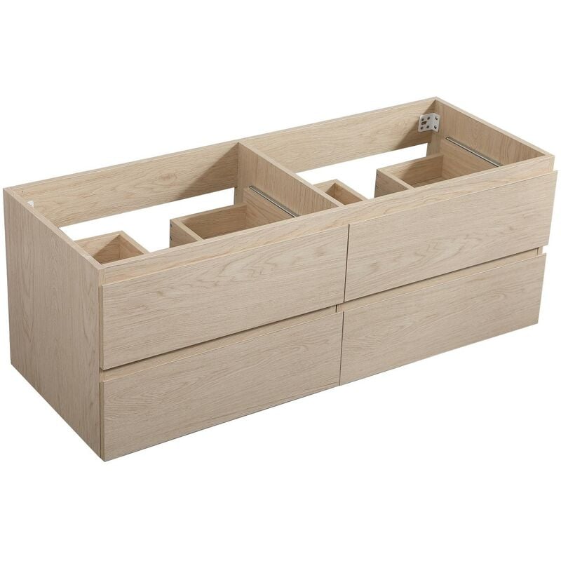 Mob-in - Meuble double vasque décor chêne 120cm